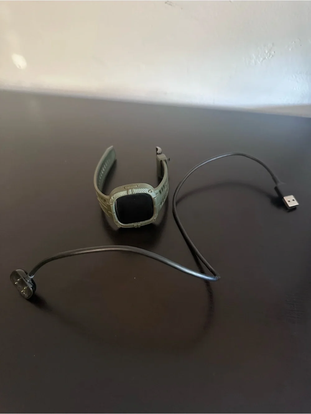 fitbit Olive Green Tactical Smartwatch with Green Display